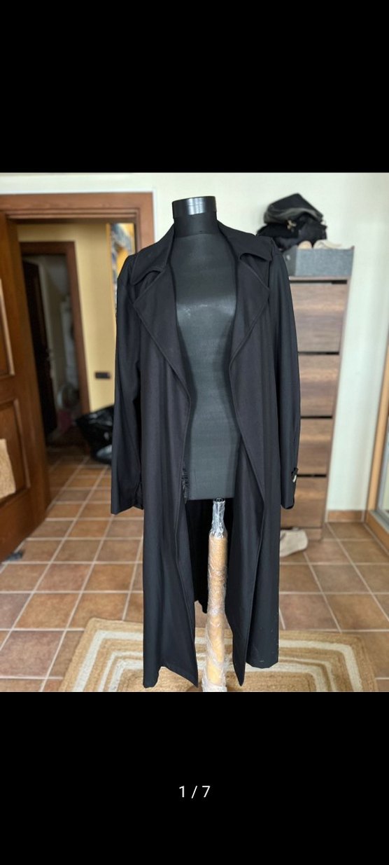 Kadın Siyah Uzun Trençkot - Görsel 2