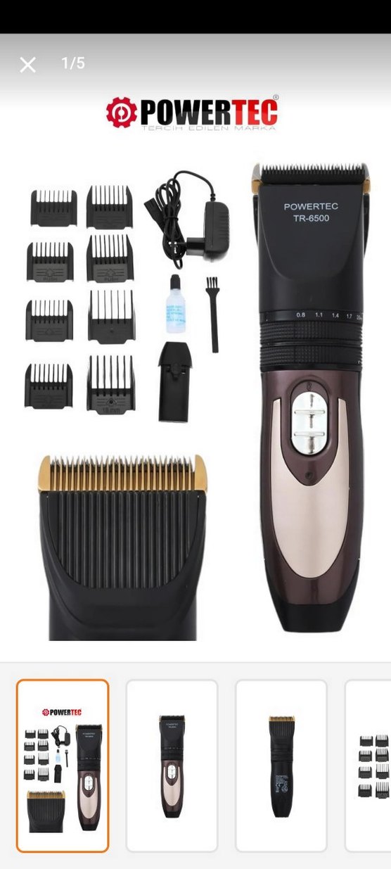 Powertec Siyah-Gri Saç Kesme Makinesi - Görsel 2