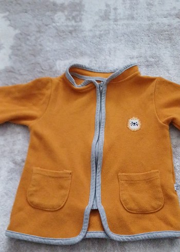 Düğmeli Erkek Çocuk Kahverengi fermuarlı hırka - Görsel 2