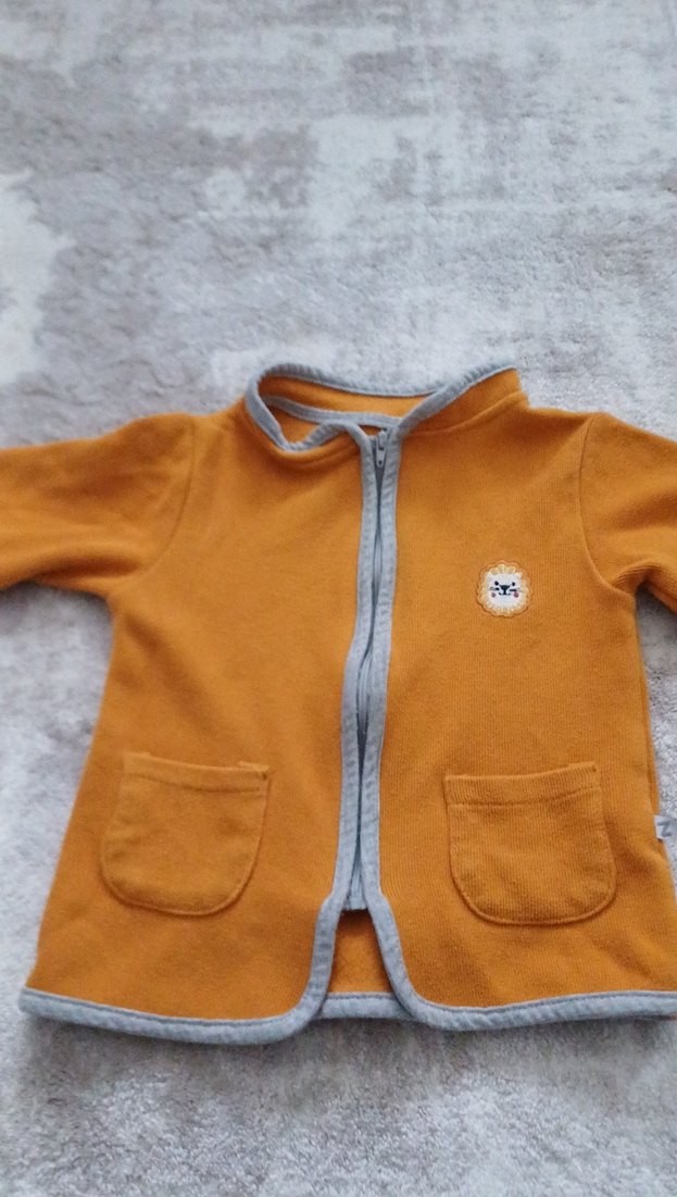 Düğmeli Erkek Çocuk Kahverengi fermuarlı hırka - Görsel 2