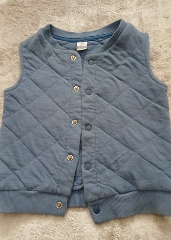 Düğmeli Gri Erkek Çocuk Yelek - Görsel 2