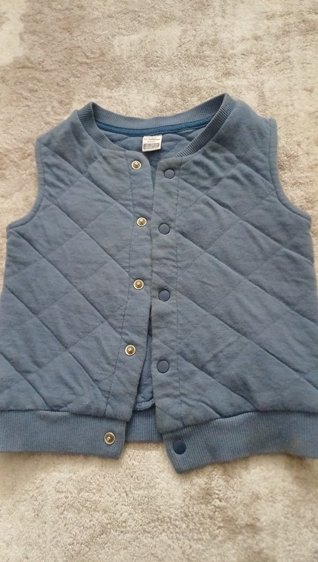 Düğmeli Gri Erkek Çocuk Yelek - Görsel 2