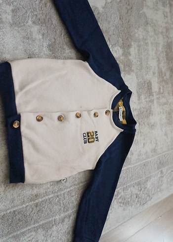 Beyaz Lacivert Erkek Çocuk Düğmeli Ceket - Görsel 3