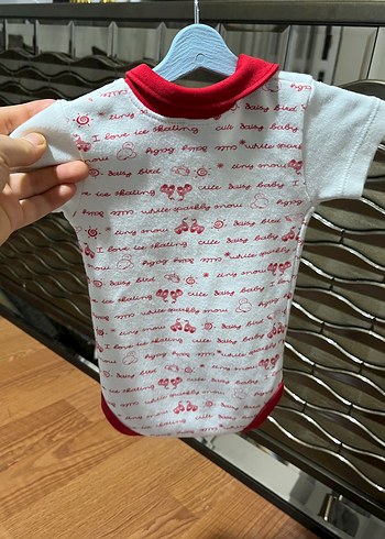 Kısa Kollu Baskılı Beyaz Kız Bebek Body - Görsel 3