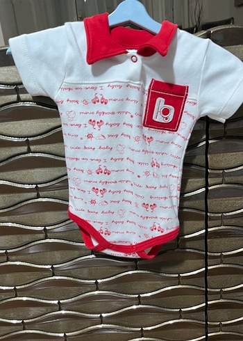 Kısa Kollu Baskılı Beyaz Kız Bebek Body - Görsel 2