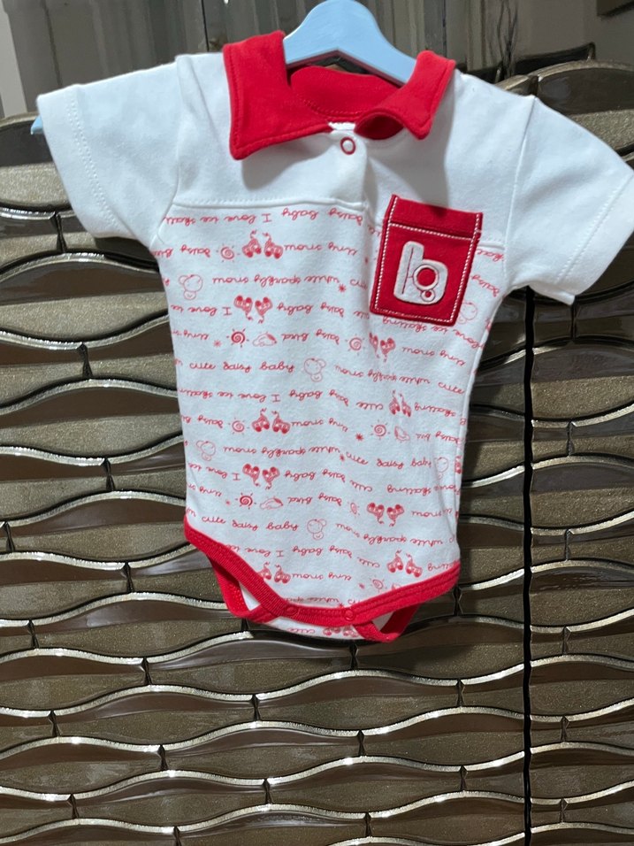 Kısa Kollu Baskılı Beyaz Kız Bebek Body - Görsel 2