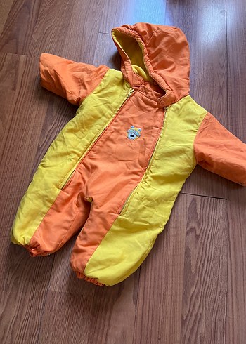 Kapüşonlu Renkli Bebek Kış Tulumu - Görsel 3