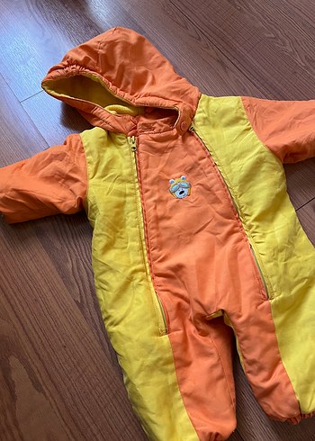 Kapüşonlu Renkli Bebek Kış Tulumu - Görsel 2