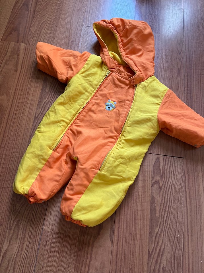 Kapüşonlu Renkli Bebek Kış Tulumu - Görsel 3