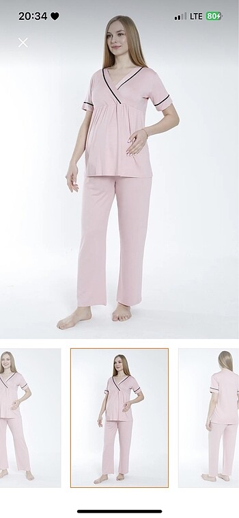 xl Beden pembe Renk Lohusa pijama takımı