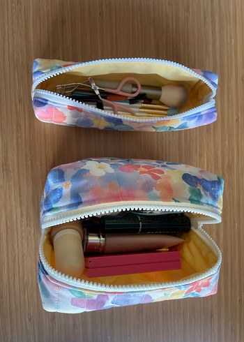 Pastel Renkli Fermuarlı Makyaj Çantası - Görsel 2