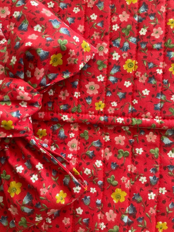 Çiçek Desenli Kırmızı Kadın Kitap Tablet vs El Çantası - Görsel 3