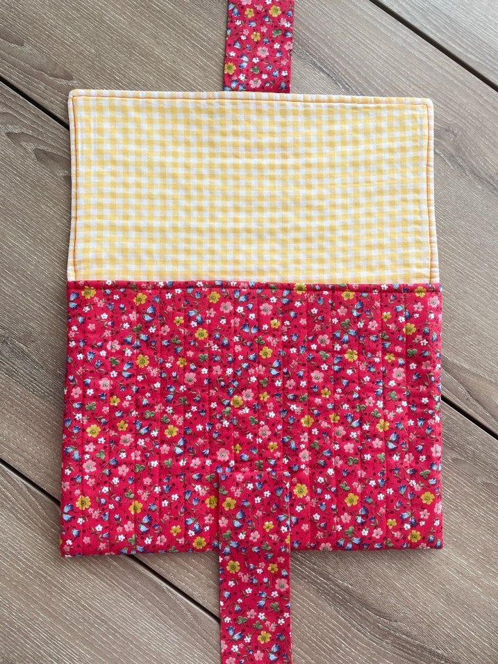 Çiçek Desenli Kırmızı Kadın Kitap Tablet vs El Çantası - Görsel 4