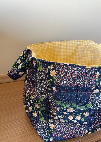 Çiçek Desenli Renkli Saklama Sepeti - Görsel 3