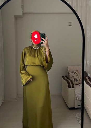 Zara Kadın Haki Uzun Drapeli Elbise Be Blue