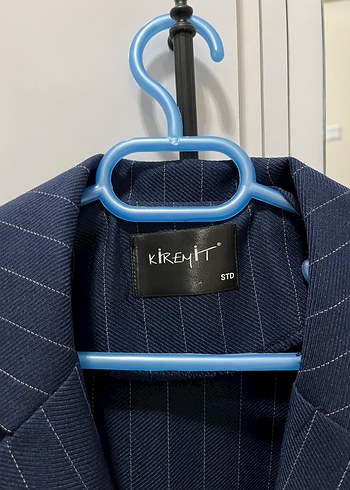 diğer Beden mavi Renk Çizgili Lacivert Kadın Blazer Ceket