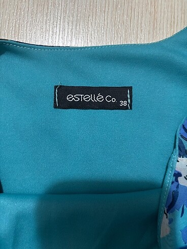 Estella mavi çiçekli elbise