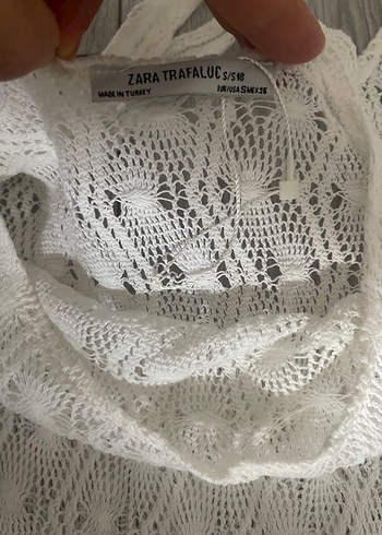 Zara Beyaz Örgü Midi Elbise, Kolsuz, Bohem Tarz