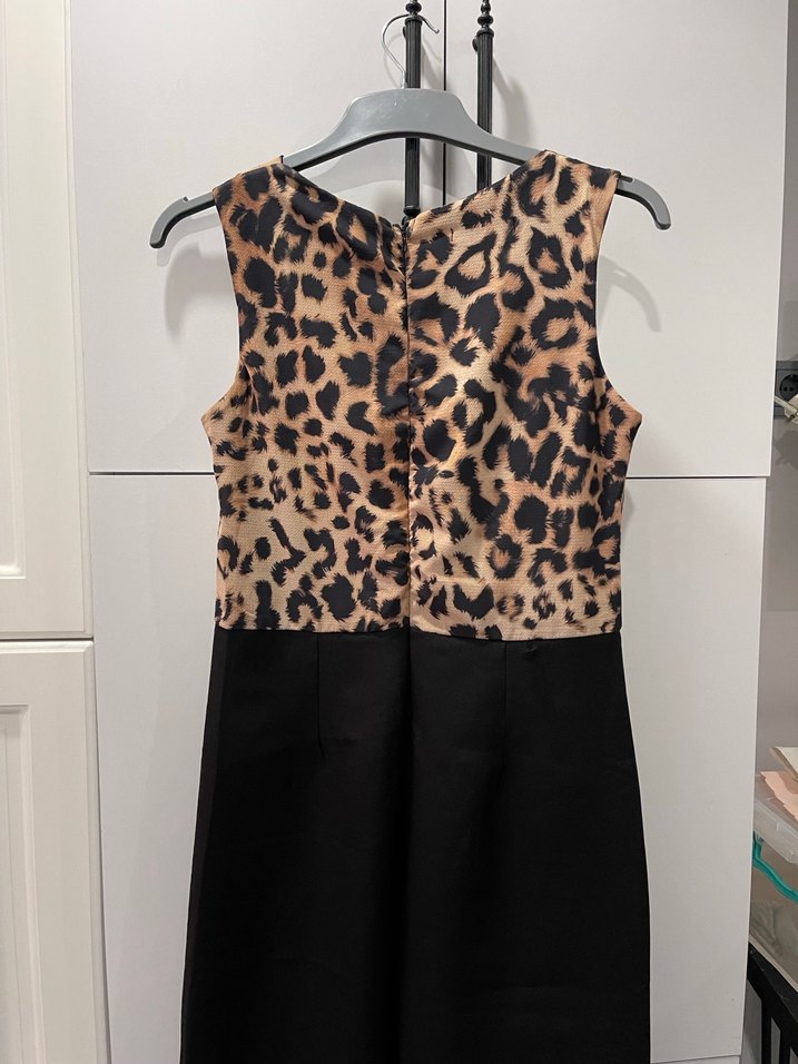 Twist Leopar Desenli Siyah Kadın Tulum - Görsel 5