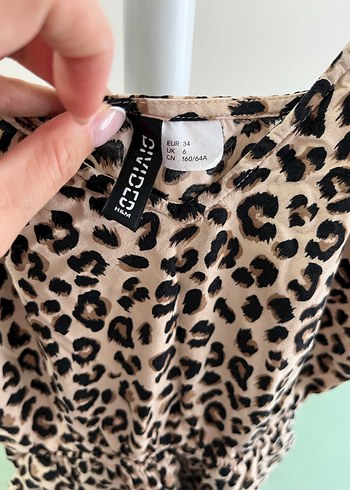 Kadın Leopar Desenli Kolsuz Tulum - Görsel 2