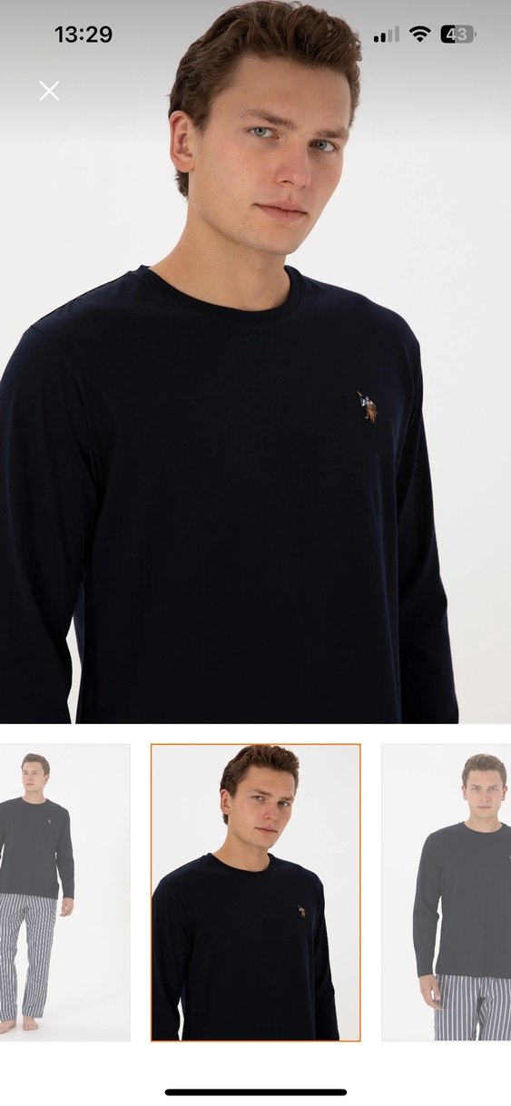 Çizgili Siyah Gri Erkek Pijama Takımı - Görsel 3