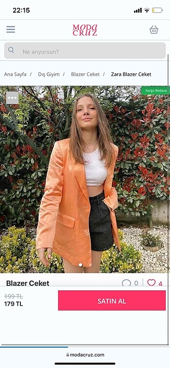 zara turuncu parlak blazer ceket