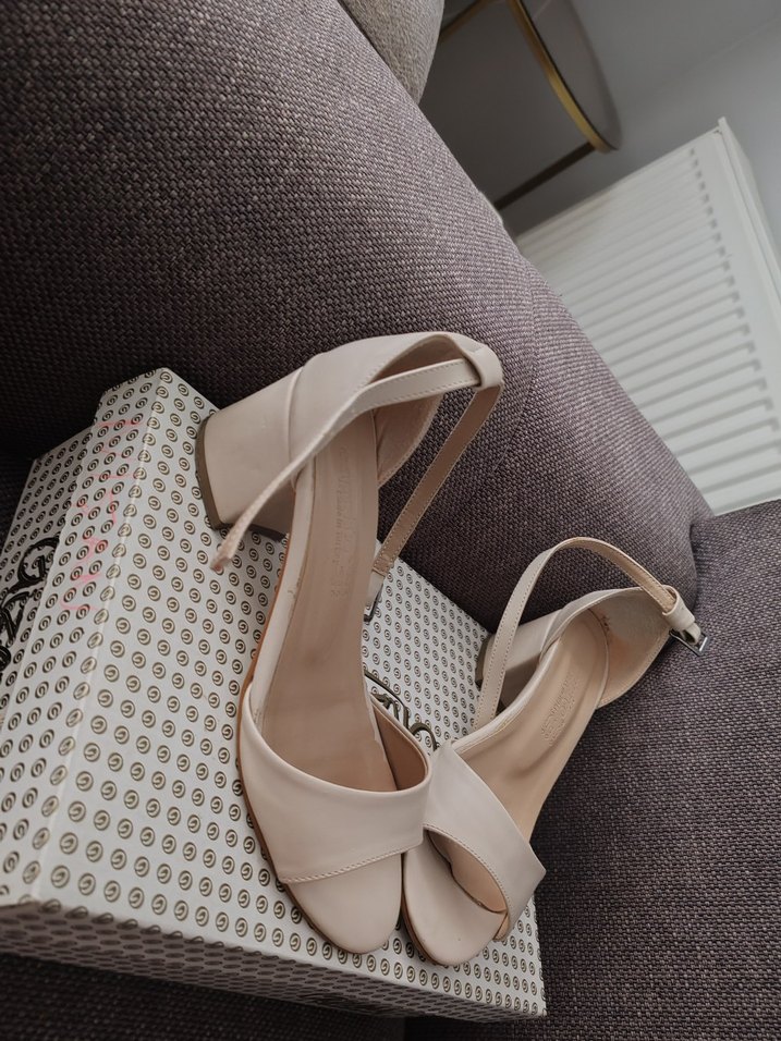 Diger Bej Tokalı Kadın Topuklu Sandalet - Görsel 3