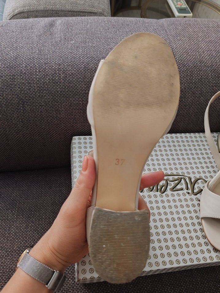 Diger Bej Tokalı Kadın Topuklu Sandalet - Görsel 4