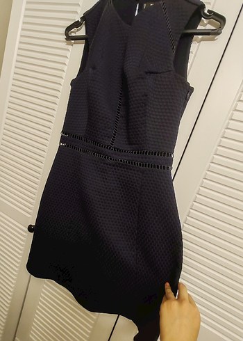 Mango ofis kloş elbise belden vücuda oturur - Görsel 4