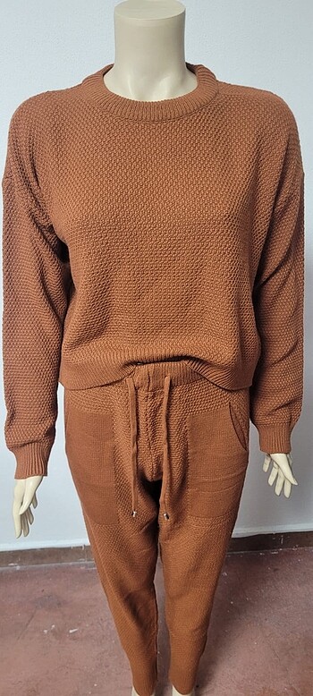 l Beden Triko dokulu esnek 2li set pantolon ve sweat takim FINIKS marka