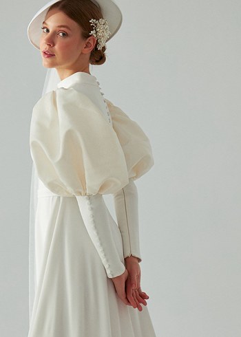 Beyaz Uzun Abiye Elbise - Görsel 10