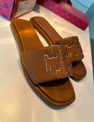 39 Beden kahverengi Renk ORJİNAL Taba Tory Burch Terlik