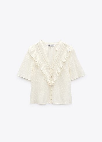 Zara Zara Fırfırflı Plumeti Bluz