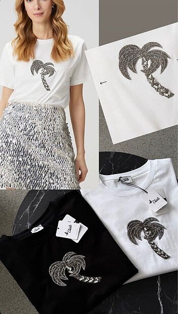 Palmiye Taşlı Tshirt