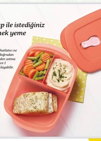 Tupperware mikrodalga bölmeli kap