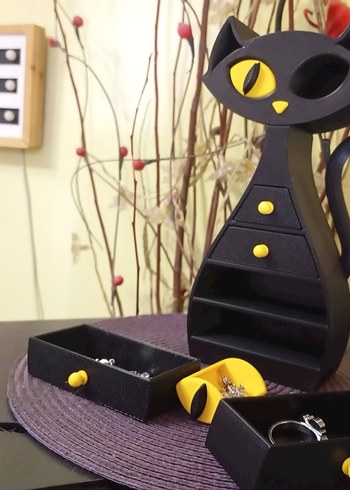 Siyah Kedi Şeklinde Takı Askısı - Görsel 2