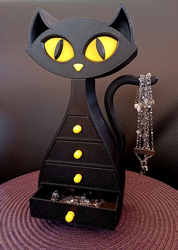 Siyah Kedi Şeklinde Takı Askısı - Görsel 5