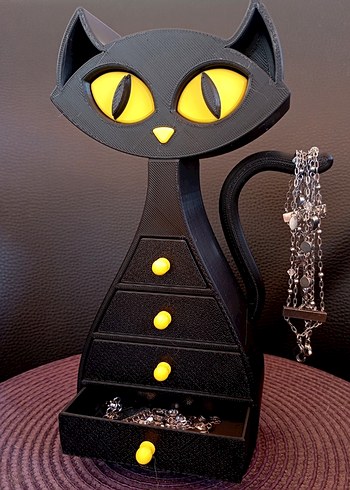 Siyah Kedi Şeklinde Takı Askısı - Görsel 3