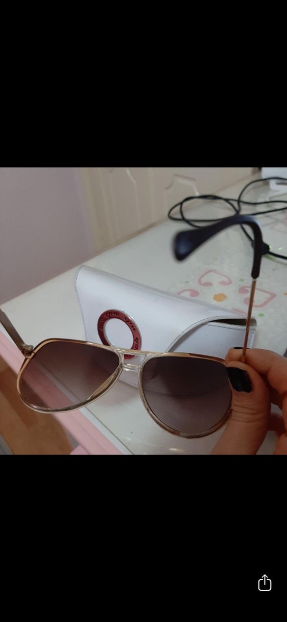Bej Transparan Vintage Kadın Güneş Gözlüğü - Görsel 3