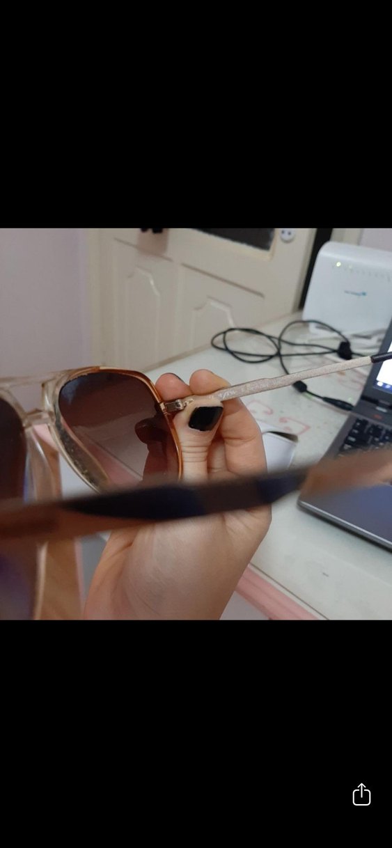 Bej Transparan Vintage Kadın Güneş Gözlüğü - Görsel 2