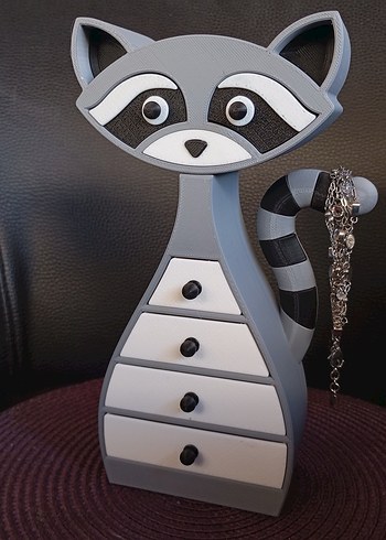 Gri Rakun Tasarımlı Kedi Aksesuar Kutusu - Görsel 5