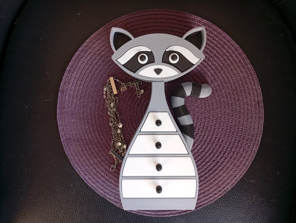 Gri Rakun Tasarımlı Kedi Aksesuar Kutusu - Görsel 4