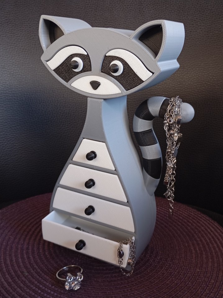 Gri Rakun Tasarımlı Kedi Aksesuar Kutusu - Görsel 2