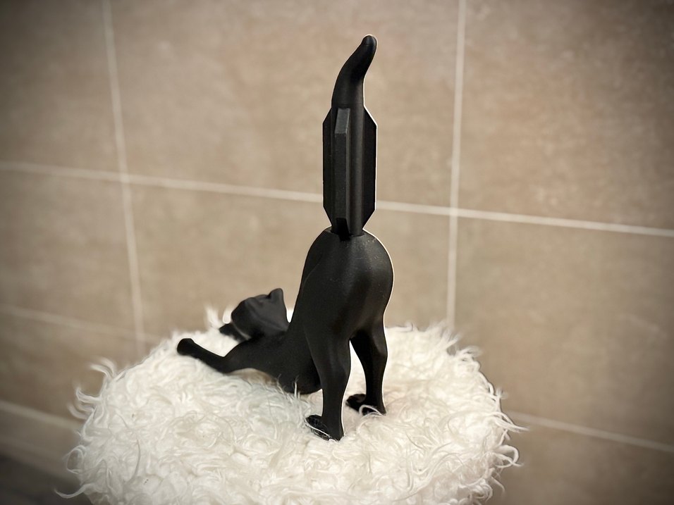 Kedi Figürlü Tuvalet Kağıdı Tutucu - Görsel 2