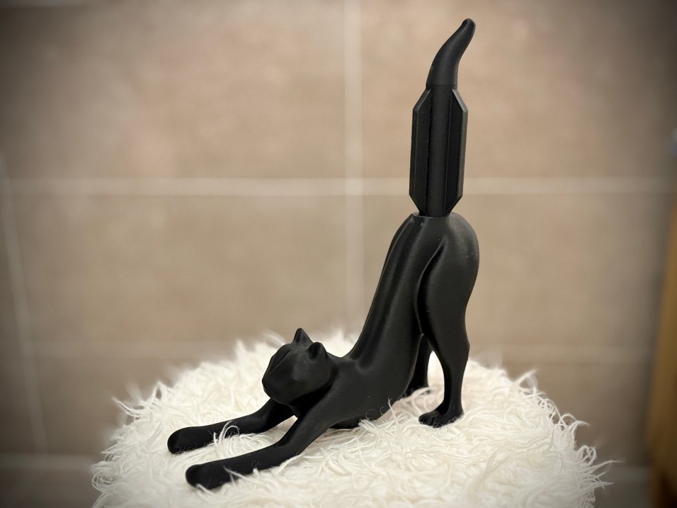 Kedi Figürlü Tuvalet Kağıdı Tutucu - Görsel 3