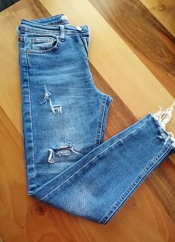 s Beden ADDAX Yüksek Bel yırtık Jean