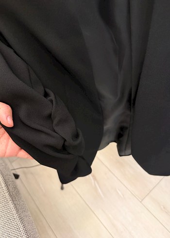 Kadın Siyah Midi Blazer Ceket - Görsel 4