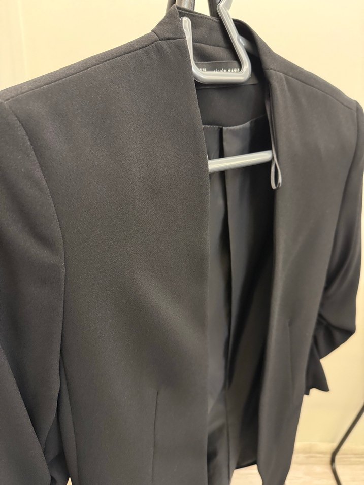 Kadın Siyah Midi Blazer Ceket - Görsel 2