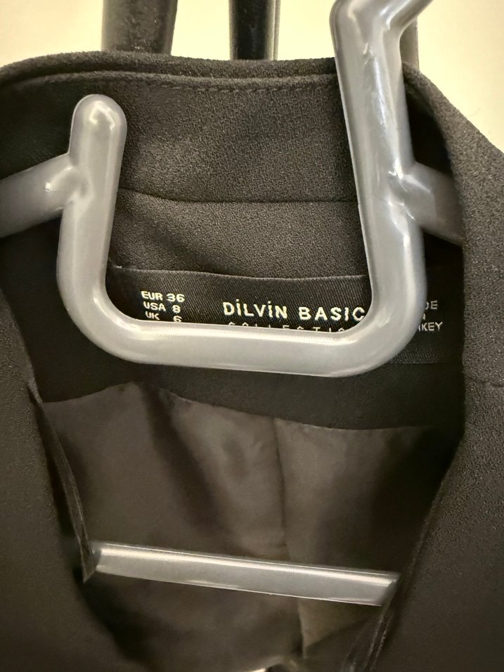 Kadın Siyah Midi Blazer Ceket - Görsel 3