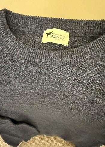 Gri Yün Örgü Kadın Kazak - Görsel 2